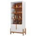 Cristaleira Lizz 2 Portas 3 Prateleiras Branco/Cedro - Casa D