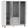 Guarda-Roupa Casal 4 Portas 3 Gavetas Branco 12190 - Olivar Móveis