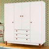 Guarda-Roupa Casal 4 Portas 3 Gavetas Branco 12190 - Olivar Móveis