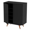 Sapateira 2 Portas Retro Preto - Olivar Móveis