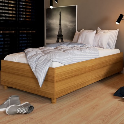 Cama Box de Solteiro Malta Cinamomo - Panorama Móveis