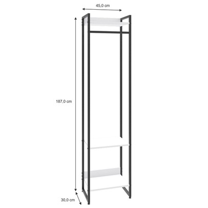 Closet Arara 3 Prateleiras Branco Chess/Preto 19219 - Compace