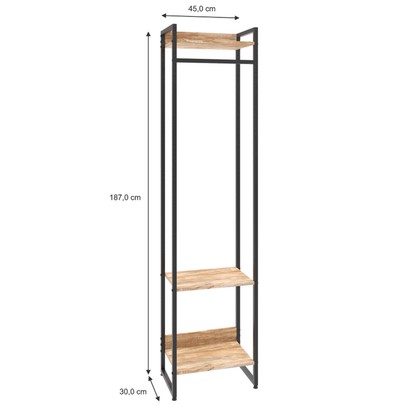 Closet Arara 3 Prateleiras Carvalho/Preto 19219 - Compace