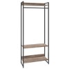 Closet Arara 3 Prateleiras Carvalho Dark/Preto 19227 - Compace