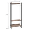 Closet Arara 3 Prateleiras Carvalho Dark/Preto 19227 - Compace