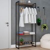 Closet Arara 3 Prateleiras Carvalho Dark/Preto 19227 - Compace