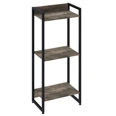 Estante para Livros Dynamica 3 Prateleiras Carvalho Dark/Preto 19171 - Compace