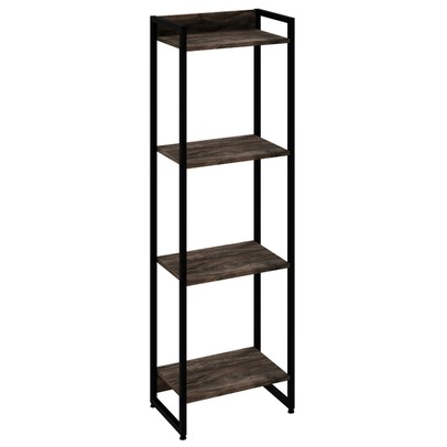 Estante para Livros Dynamica 4 Prateleiras Carvalho Dark/Preto 19181 - Compace