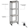 Estante para Livros Dynamica 4 Prateleiras Snow/Preto 19181- Compace
