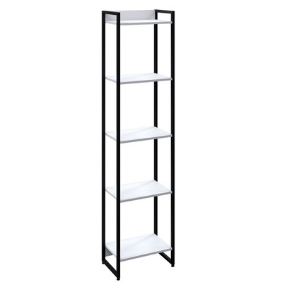 Estante para Livros Dynamica 5 Prateleiras Branco Chess/Preto 19191 - Compace