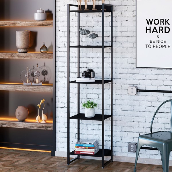 Estante para Livros Dynamica 5 Prateleiras Preto ônix/Preto 19191 - Compace