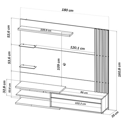 Painel para TV Até 60 Polegadas Grécia Mel - Viero Móveis