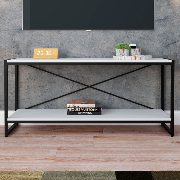 Rack para TV Até 50 Polegadas Dynamica 1 Prateleira Branco Chess/Preto - Compace