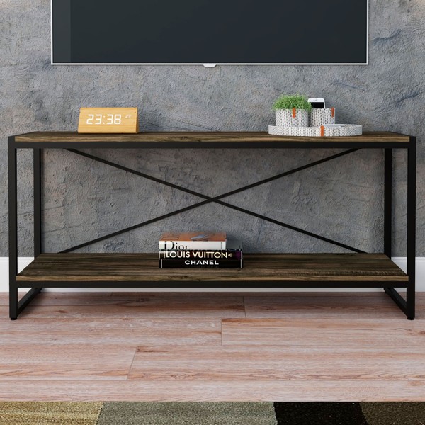 Rack para TV Até 50 Polegadas Dynamica 1 Prateleira Carvalho Dark/Preto - Compace