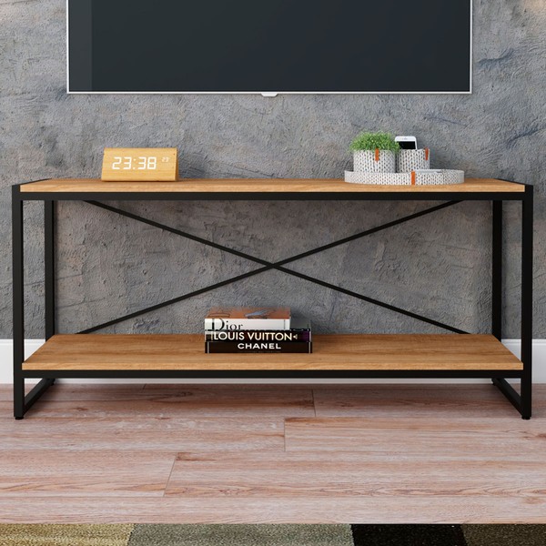 Rack para TV Até 50 Polegadas Dynamica 1 Prateleira Lâmina Mel/Preto - Compace