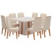 Mesa de Jantar 8 Lugares Perla com Vidro Mel/Nude/Off White - Viero Móveis
