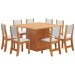 Mesa de Jantar 8 Lugares Lexa Mel/Linho Gelo - Viero Móveis