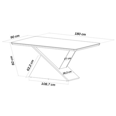 Mesa de Jantar 6 Lugares Mira com Vidro Mel/Veludo Cinza/Grafite - Viero Móveis