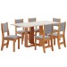 Mesa de Jantar 6 Lugares Erika Mel/Blonde/Veludo Cinza - Viero Móveis