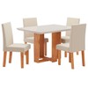 Mesa de Jantar 4 Lugares Rebeca Mel/Nude/Off White - Viero Móveis