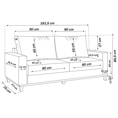 Sofá 2 Lugares Tamires Linho Gelo - Pnr Móveis