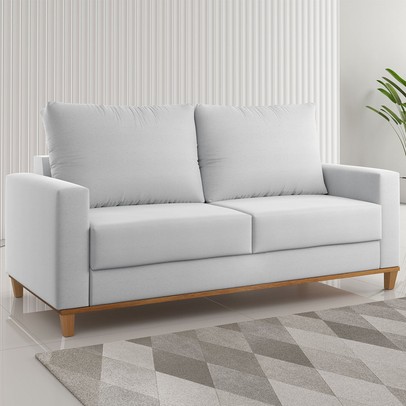 Sofá 2 Lugares Tamires Linho Gelo - Pnr Móveis