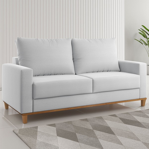 Sofá 2 Lugares Tamires Linho Gelo - Pnr Móveis