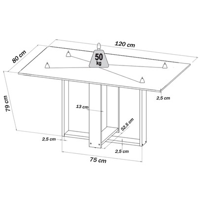 Mesa de Jantar 4 Lugares Juliete Mel/Blonde/Linho Amendoa 26281 - Viero Móveis