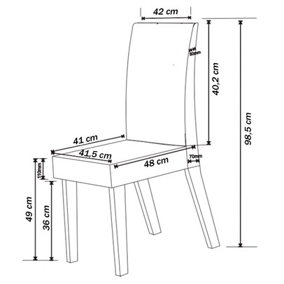 Mesa de Jantar 4 Lugares Juliete Mel/Blonde/Linho Amendoa 26281 - Viero Móveis