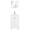 Armário de Banheiro 45 Cm 3 Portas com Cuba Branco 000100 - Ozini Móveis