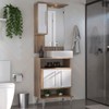 Armário de Banheiro 60 Cm 3 Portas com Cuba Castanho/Branco 000122 - Ozini Móveis