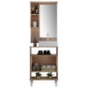 Armário de Banheiro 60 Cm 3 Portas com Cuba Castanho/Branco 000122 - Ozini Móveis