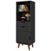 Estante para Livros Paris 1 Porta 2 Gavetas Preto - Olivar Móveis