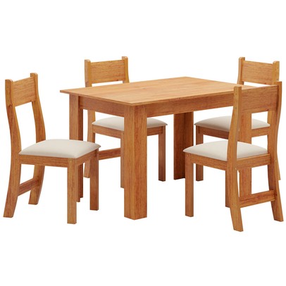 Mesa de Jantar 4 Lugares Ariana Mel/Nude 26292 - Viero Móveis