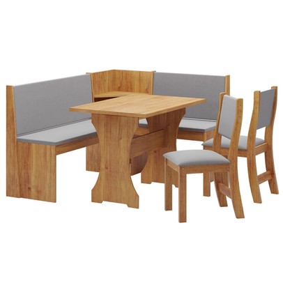 Canto Alemão Mel/Veludo Cinza 26298 - Viero Móveis