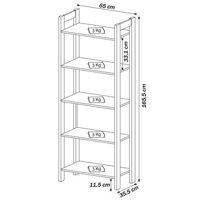 Closet 5 Prateleiras Amêndoa/Branco Az1005 - Tecno Mobili