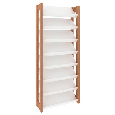 Sapateira 8 Prateleiras Amêndoa/Branco Az1006 - Tecno Mobili