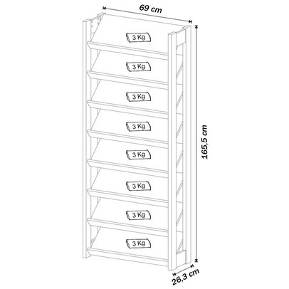 Sapateira 8 Prateleiras Amêndoa/Branco Az1006 - Tecno Mobili