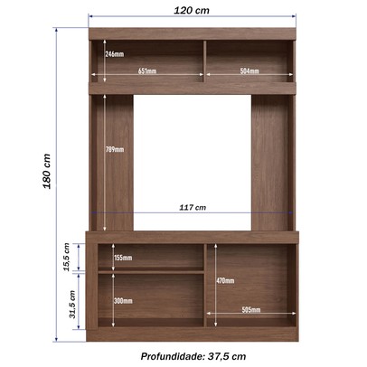 Estante para TV Até 49 Polegadas 1 Porta Wengue/Cristalo Es503 - Decibal
