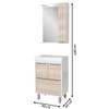 Armário de Banheiro 60 Cm 3 Portas 1 Gaveta com Cuba Branco/Legno Crema 000510 - Ozini Móveis