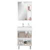 Armário de Banheiro 60 Cm 3 Portas 1 Gaveta com Cuba Branco/Legno Crema 000510 - Ozini Móveis