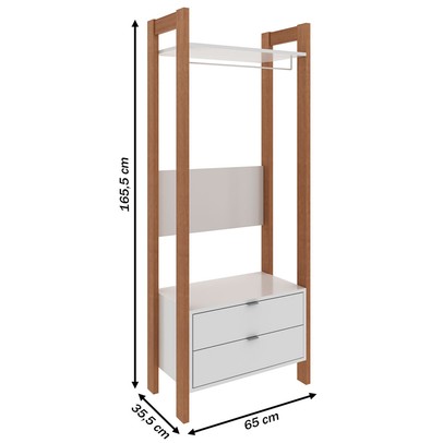 Closet 2 Gavetas Amêndoa/Branco Az1011 - Tecno Mobili