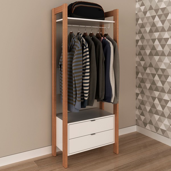 Closet 2 Gavetas Amêndoa/Branco Az1011 - Tecno Mobili