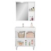 Armário de Banheiro 80 Cm 3 Portas 1 Gaveta com Cuba Branco/Legno Crema 000381 - Ozini Móveis