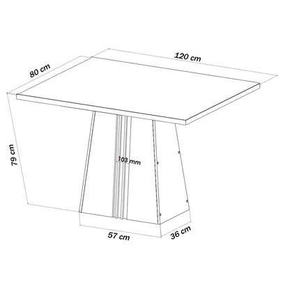 Mesa de Jantar 4 Lugares Marilia Off White/Blonde/Mel/Nude - Viero Móveis