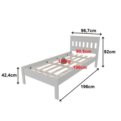 Cama de Solteiro Branco Cm8006 - Tecno Mobili
