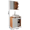 Armário de Banheiro com Cuba 1 Porta 1 Gaveta Amêndoa/Branco Bn3619 - Tecno Mobili