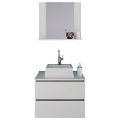 Armário de Banheiro com Cuba 2 Gavetas Branco Bn3624 - Tecno Mobili