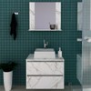 Armário de Banheiro com Cuba 2 Gavetas Mármore Branco Bn3627 - Tecno Mobili