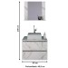 Armário de Banheiro com Cuba 2 Gavetas Mármore Branco Bn3627 - Tecno Mobili